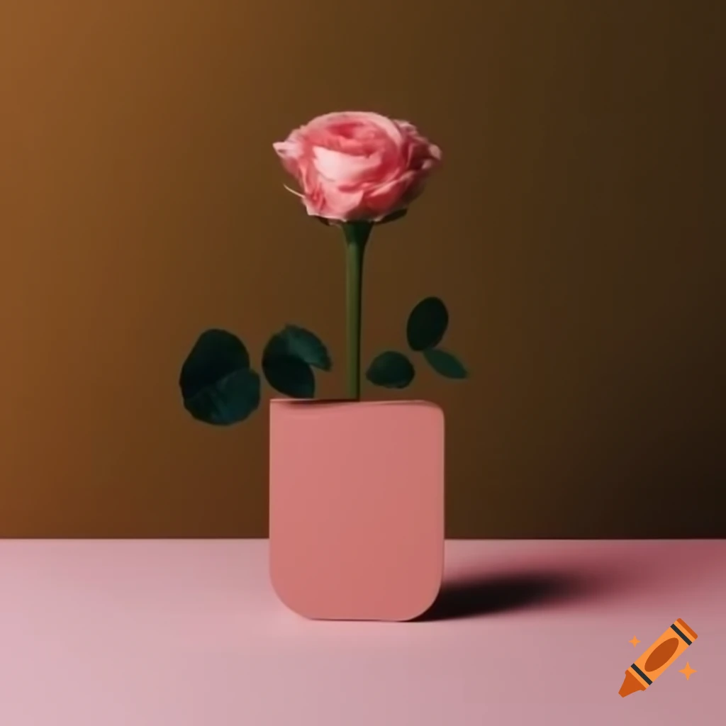 Simple still life composition featuring a rose