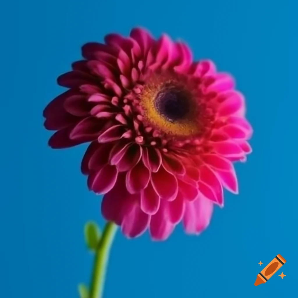 Two flowers against a blue background