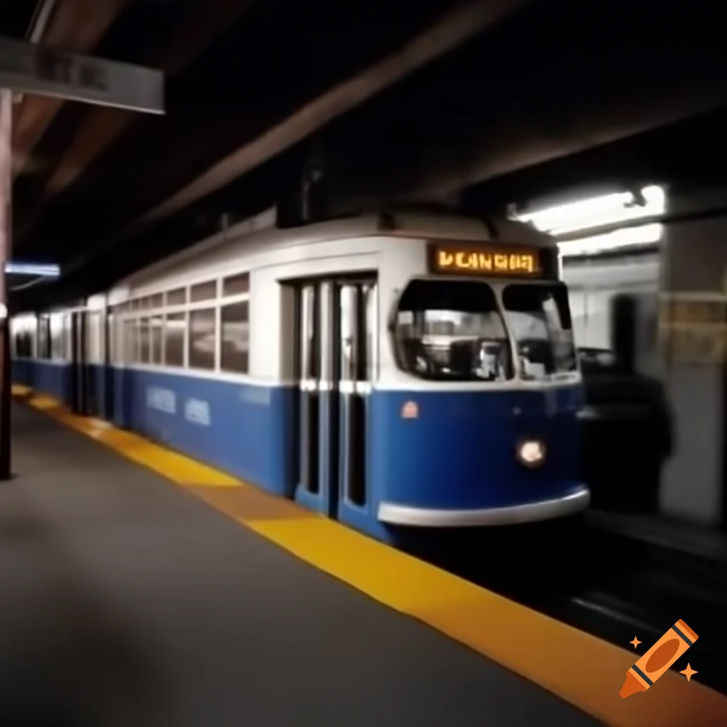4-Car GATA LRV trolley entering Underground Union Street Terminal in Galieotropolis, New Jersey