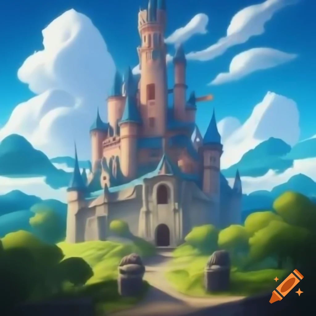 Castle background with classic architectural design