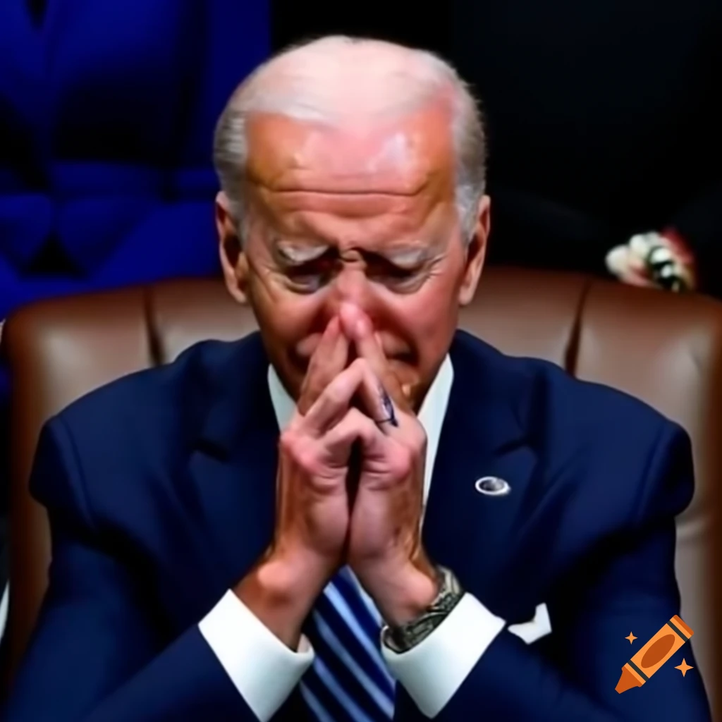 Joe Biden displaying sadness and tears