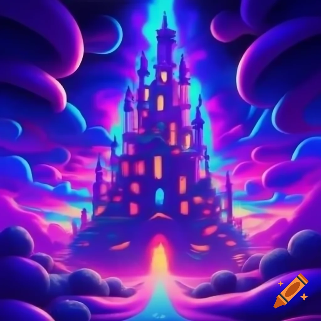 Whimsical candy castle with vibrant colors