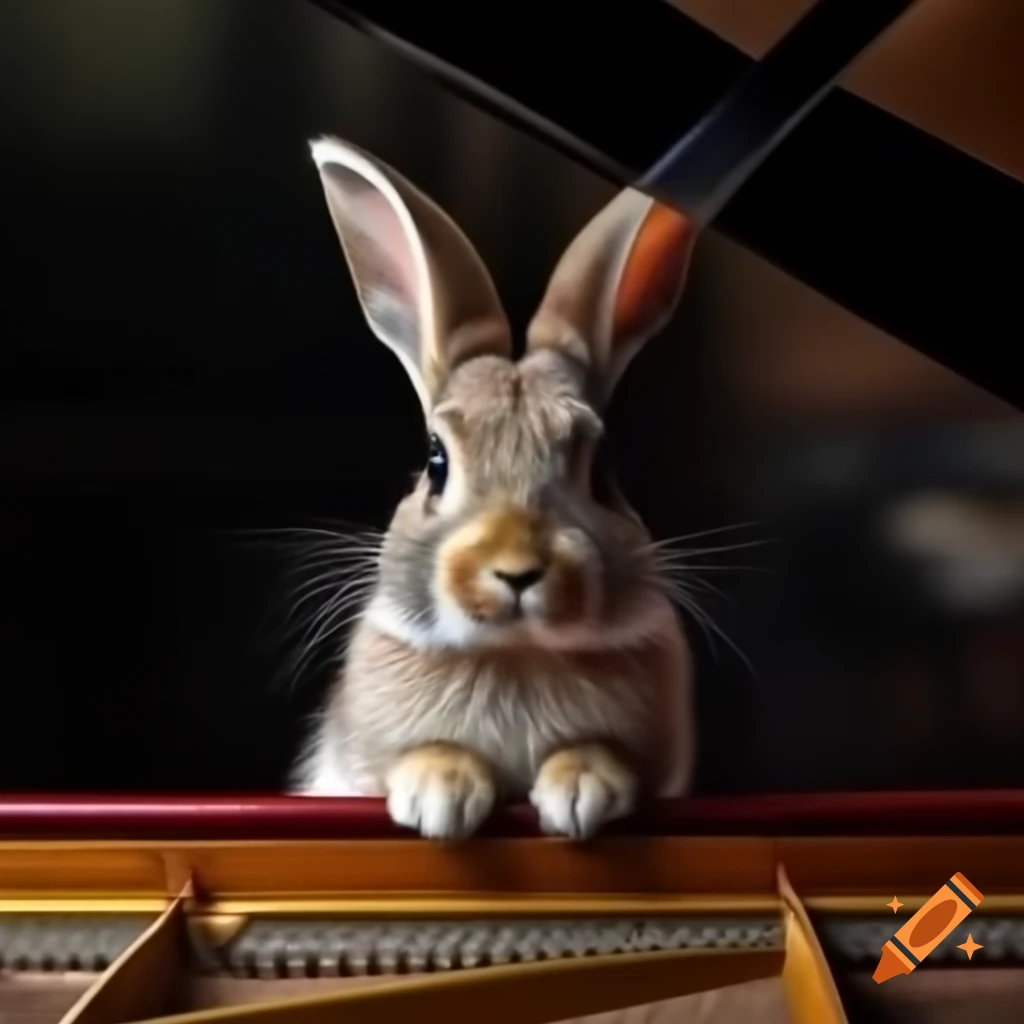 Photorealistic portrayal of a woman resembling Jessica Rabbit at a piano bar