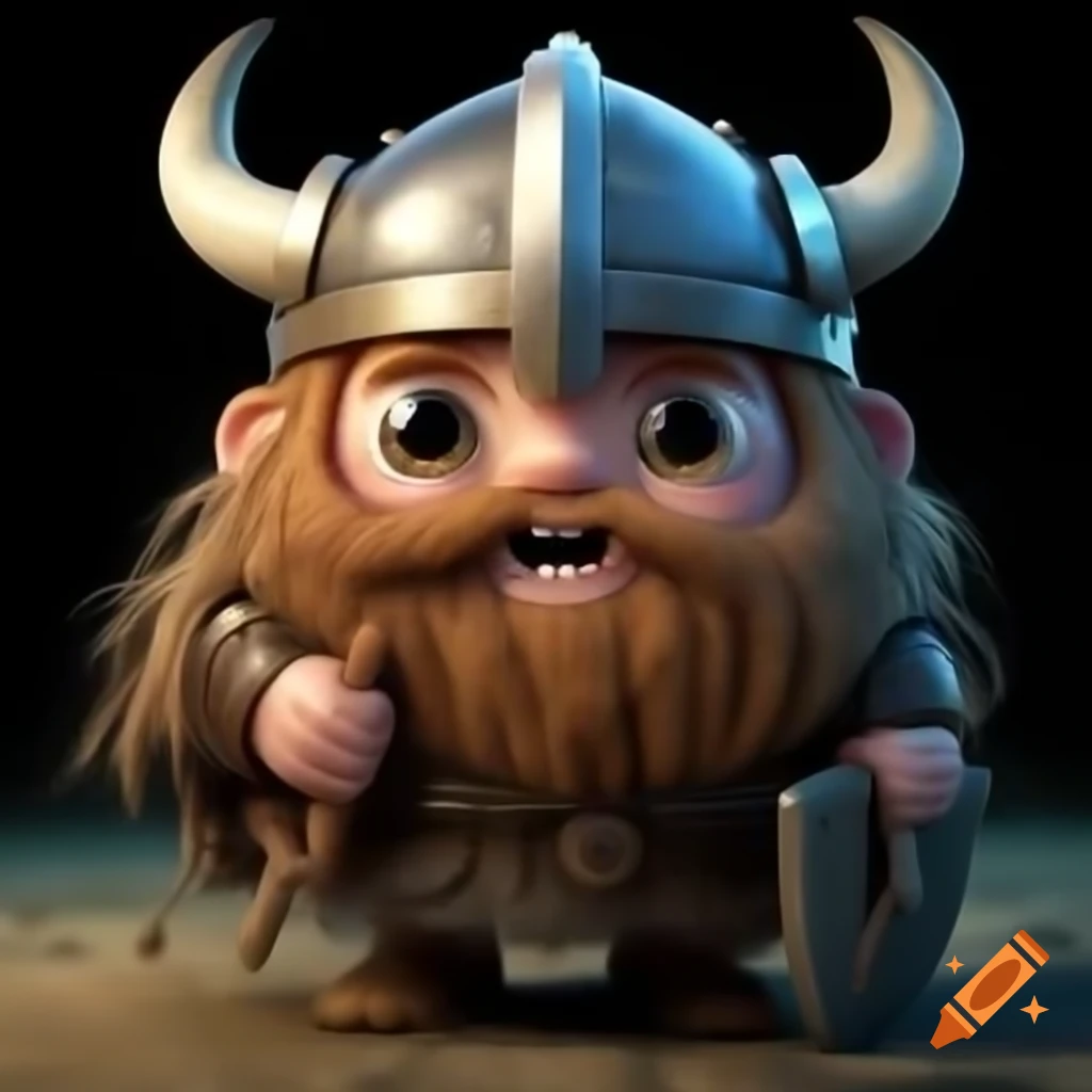 Cute viking in tuxedo resembling James Bond, full body view