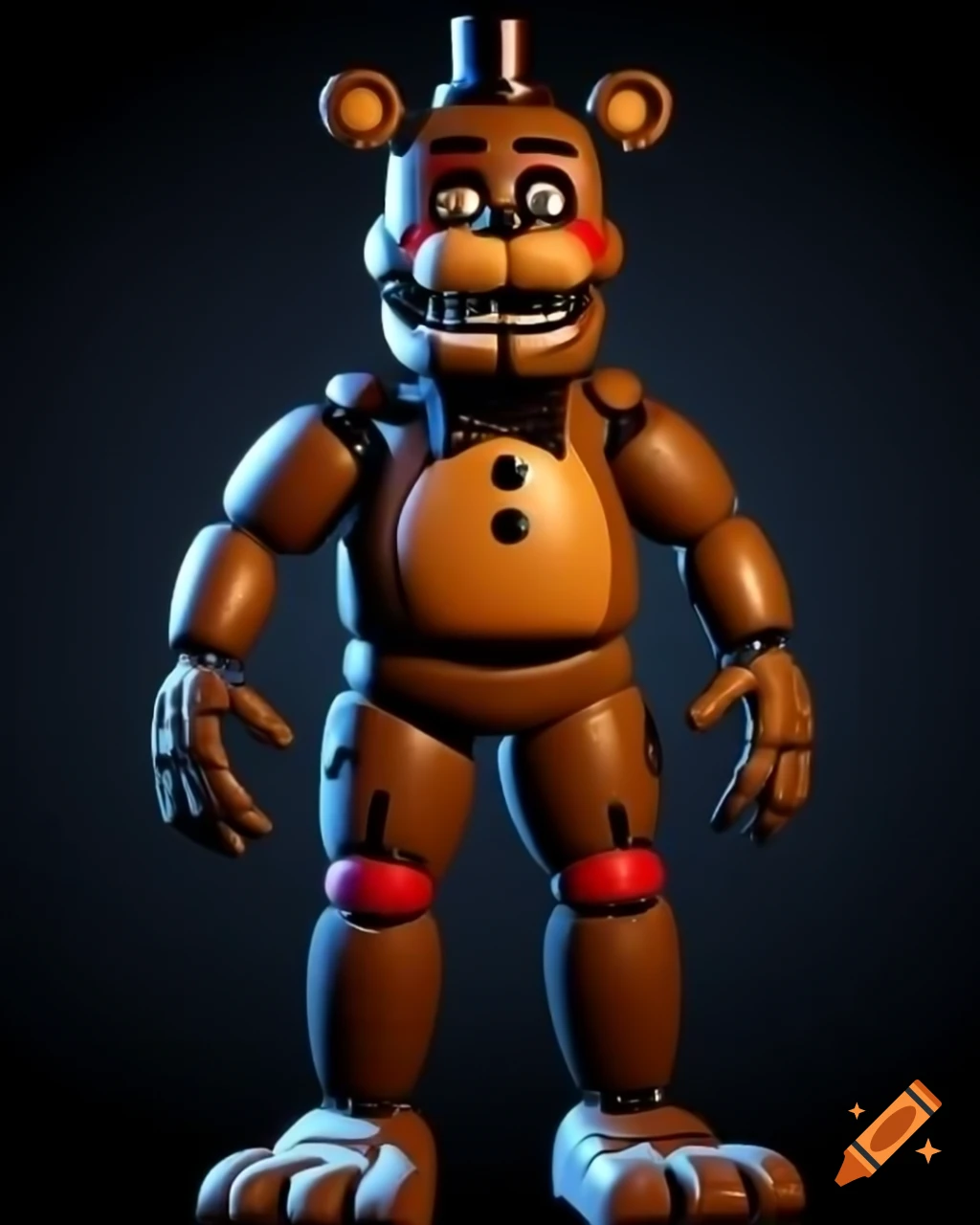 Highly detailed full body render of animatronic in fnaf style on Craiyon