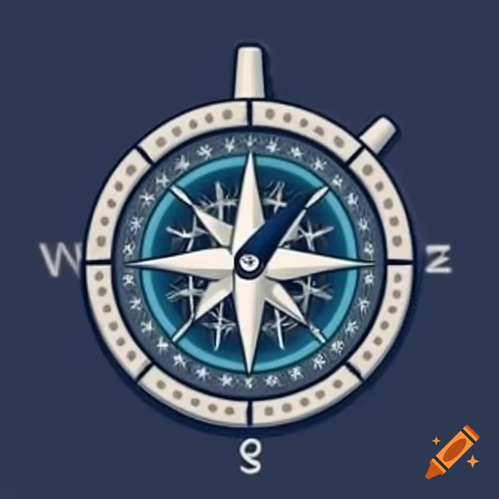 Illustration of a nautical compass design