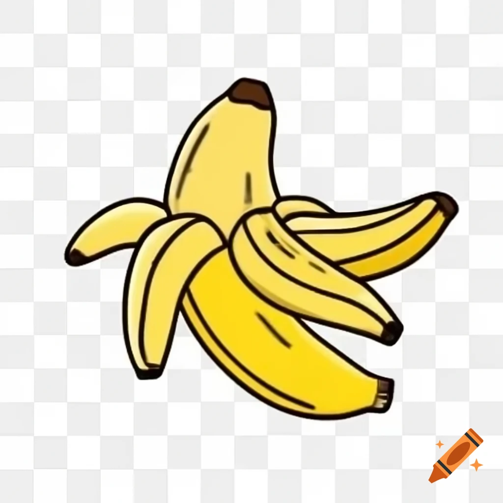 Cartoon drawing of a banana