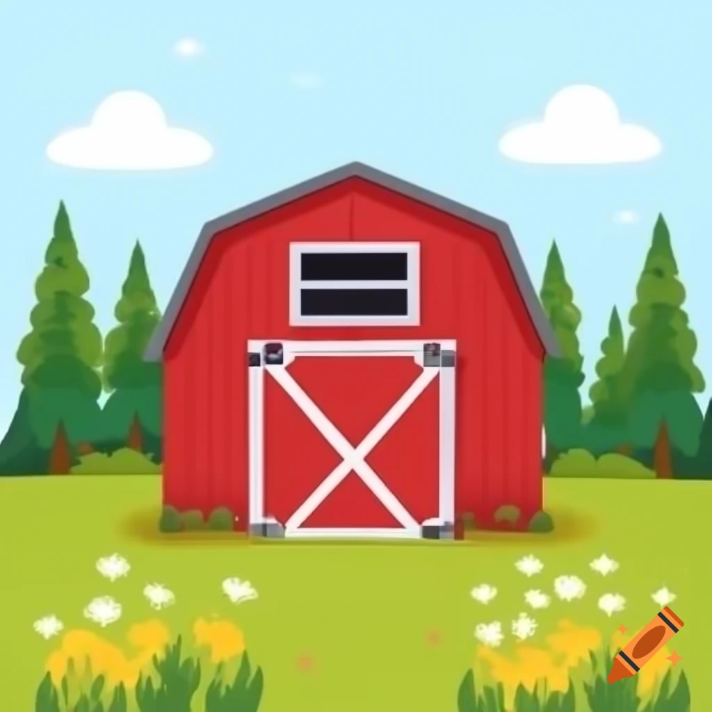 Cartoon illustration of a blue tractor on craiyon
