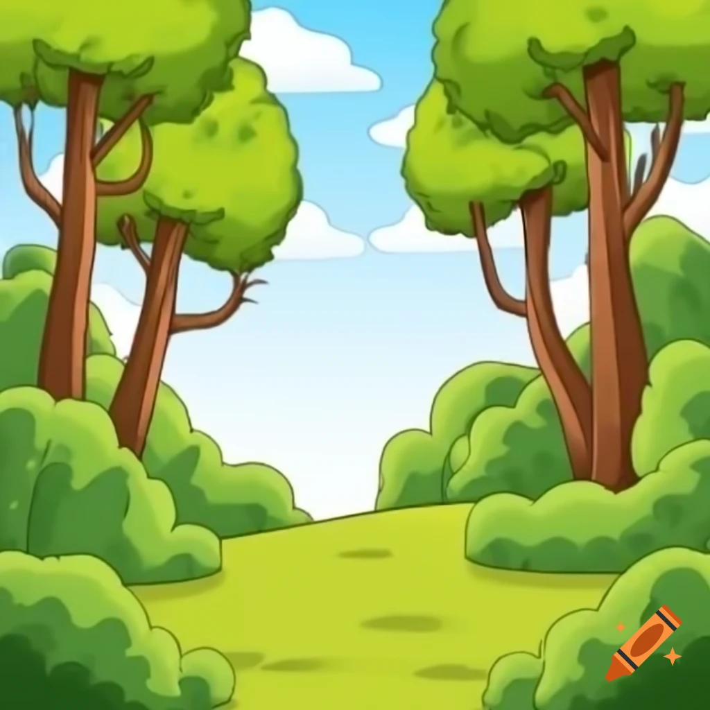 Cartoon-style forest background