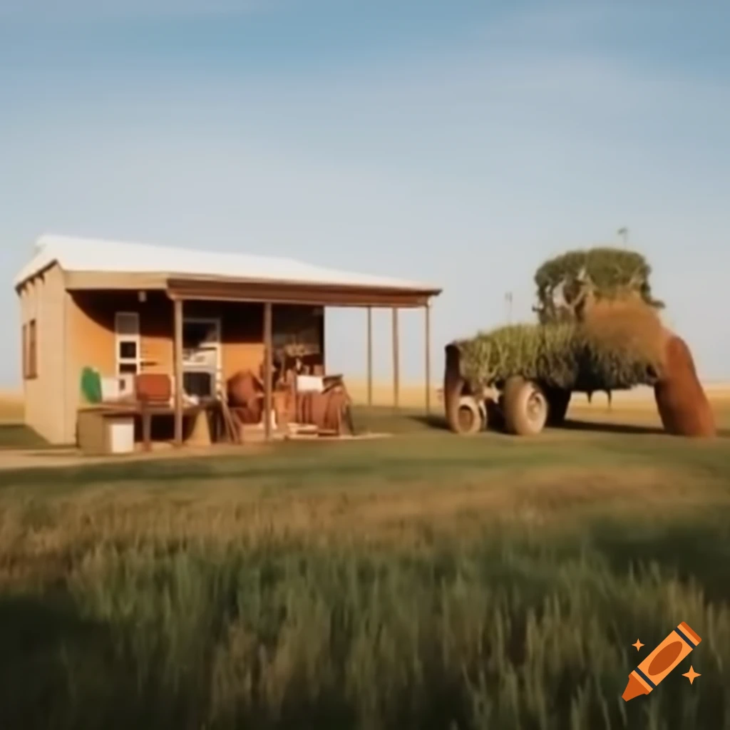Mobile home situated on a farm
