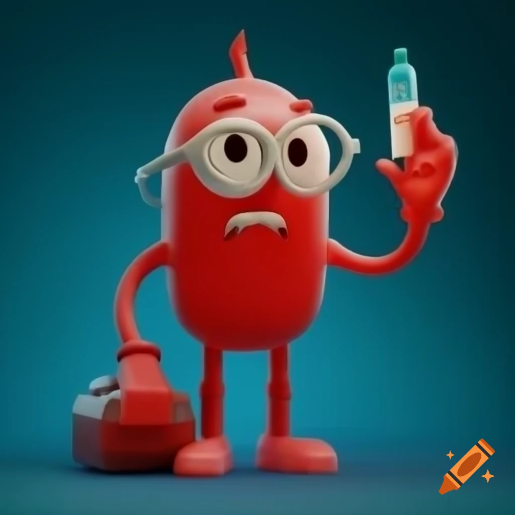 3D character symbolizing blood donation
