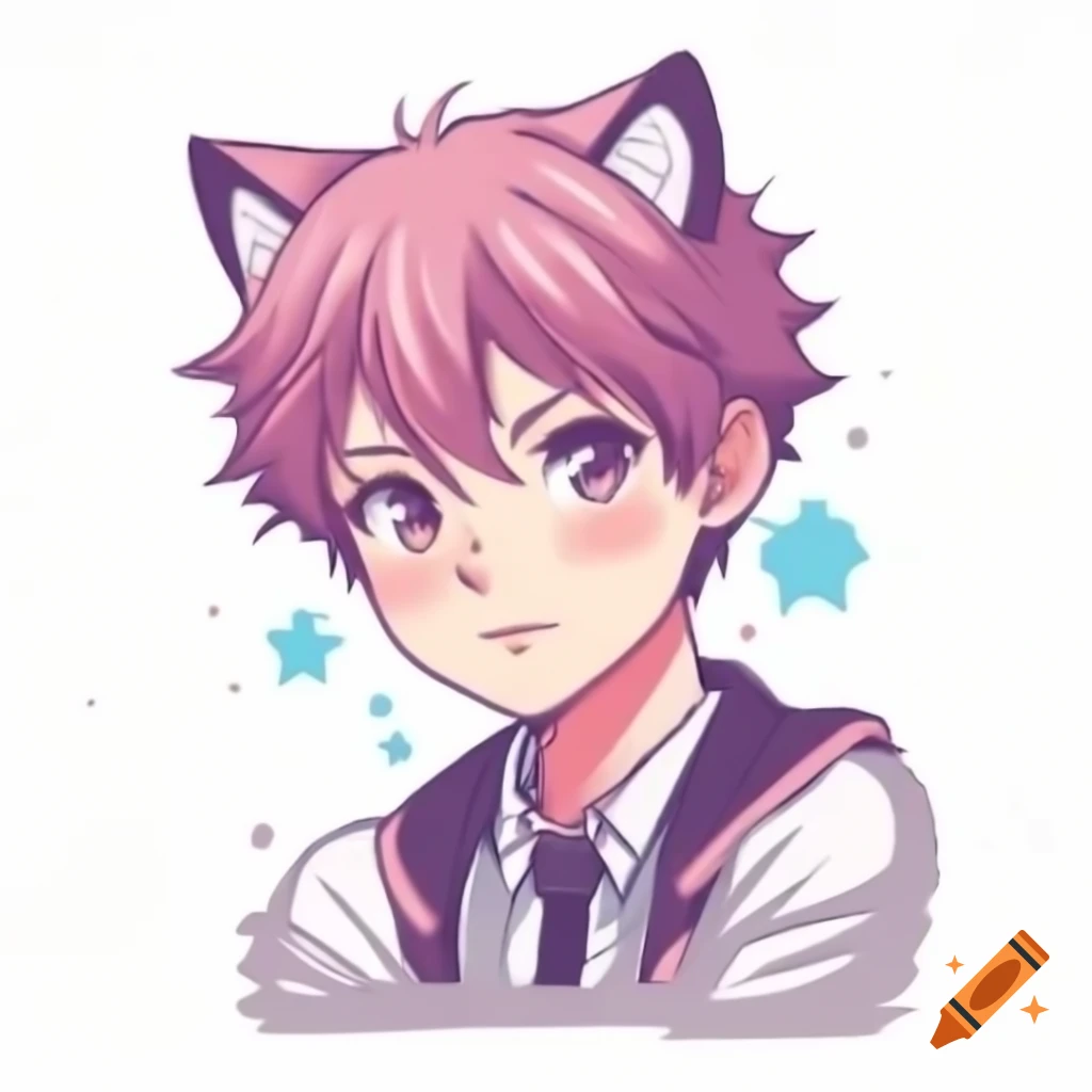 Catboy anime character illustration