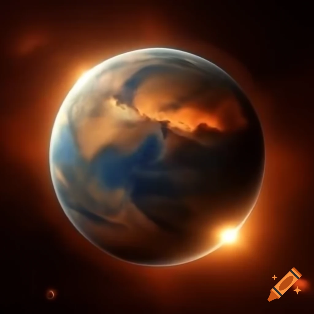 Savannah landscape on a distant planet