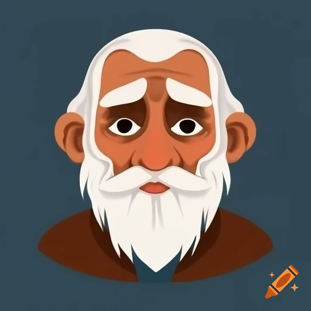 Elderly wise Pakistani man with long white hair and beard