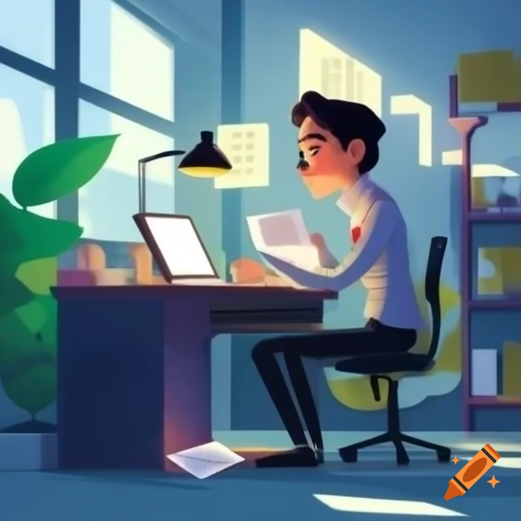 Young Asian entrepreneur working on document compliance in modern office