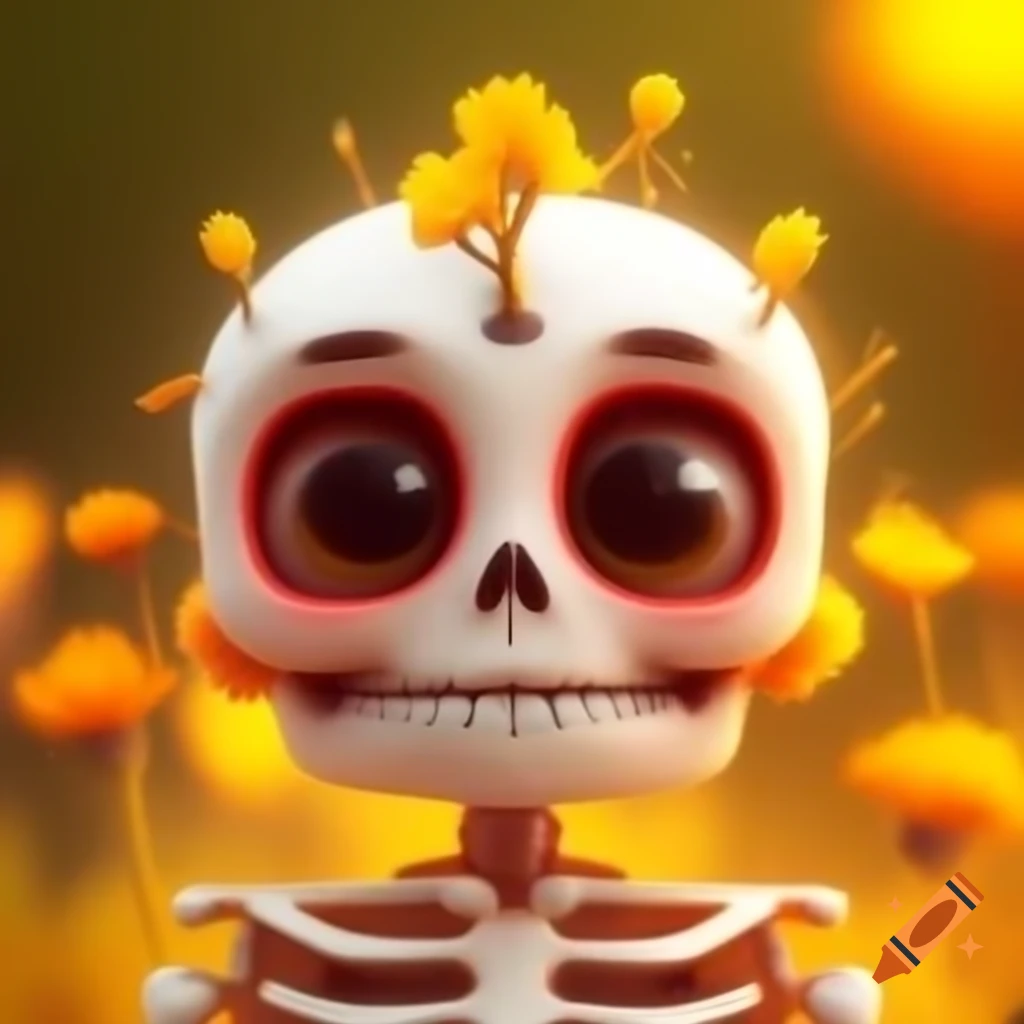 Cute skeleton character illustration