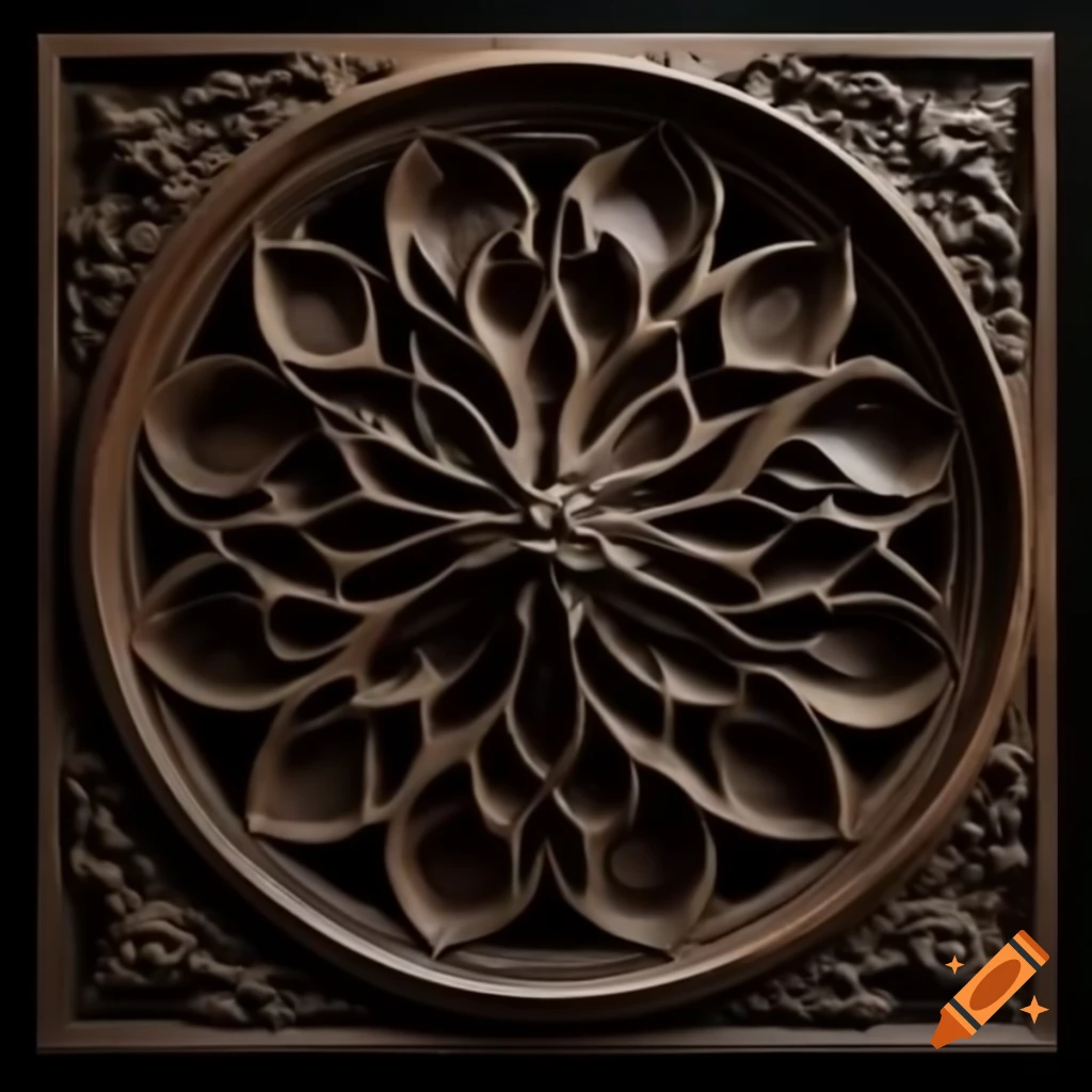 Intricate wood carved gothic panel design