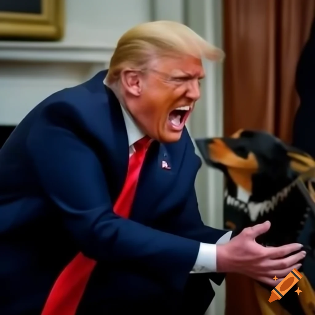 Exasperated person with dog, humorous expression