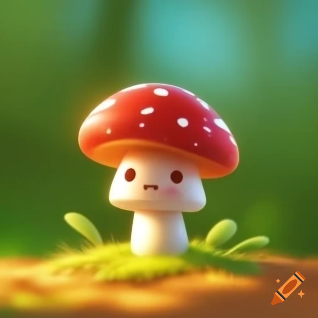 Cute mushroom in a whimsical style