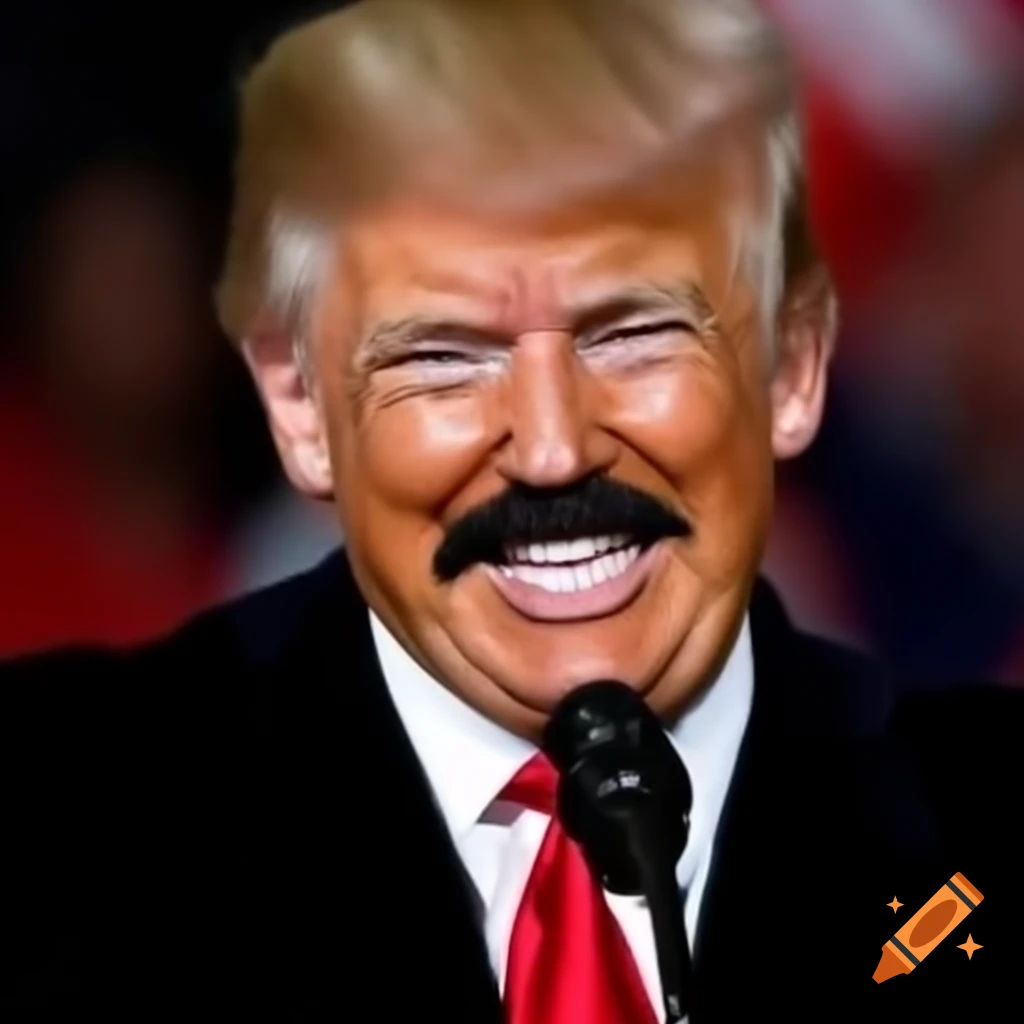 Donald Trump with Freddie Mercury-style moustache
