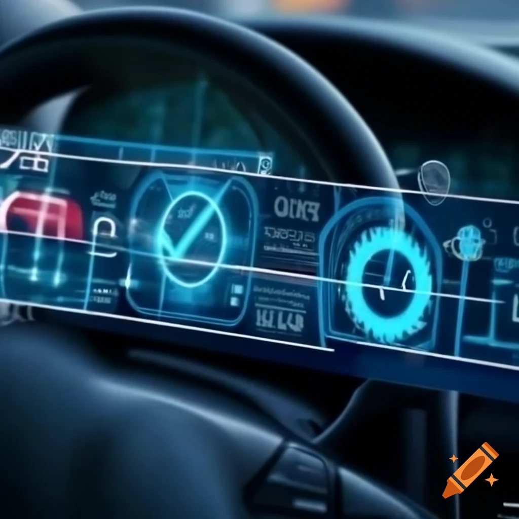 Digital telematics dashboard displaying real-time vehicle data and performance metrics