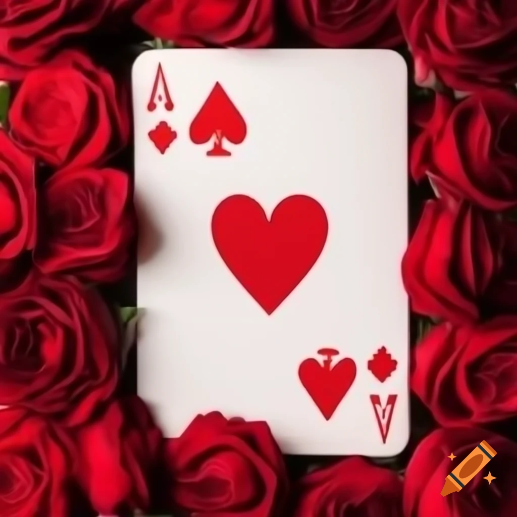 Game card featuring a heart and roses design
