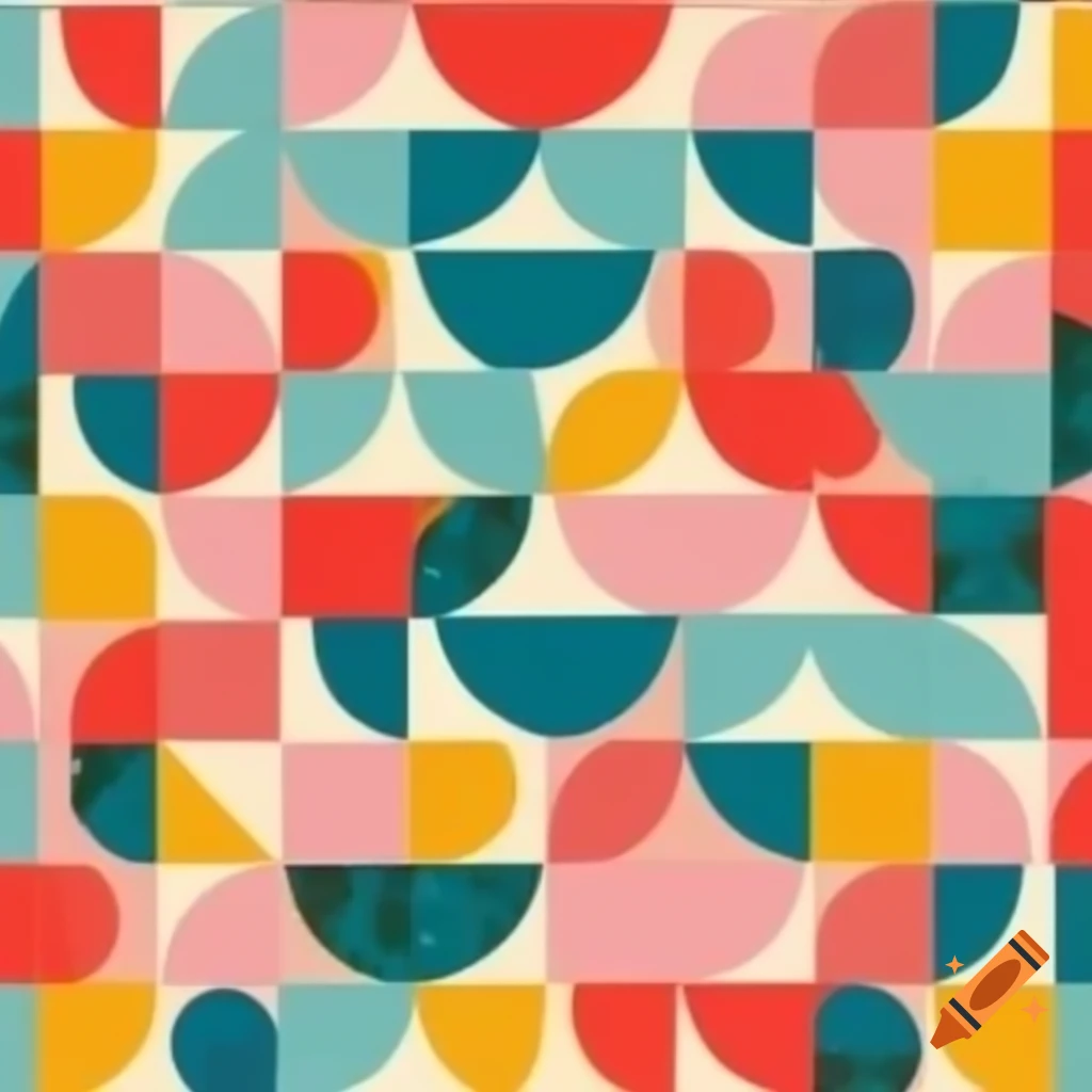 Colorful 1960s retro pattern design