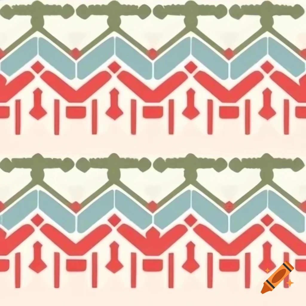 Symmetrical Pattern With Red Green And Blue Simplistic Lines And Symmetrical Pattern With Red Green And Blue Simplistic Lines And
