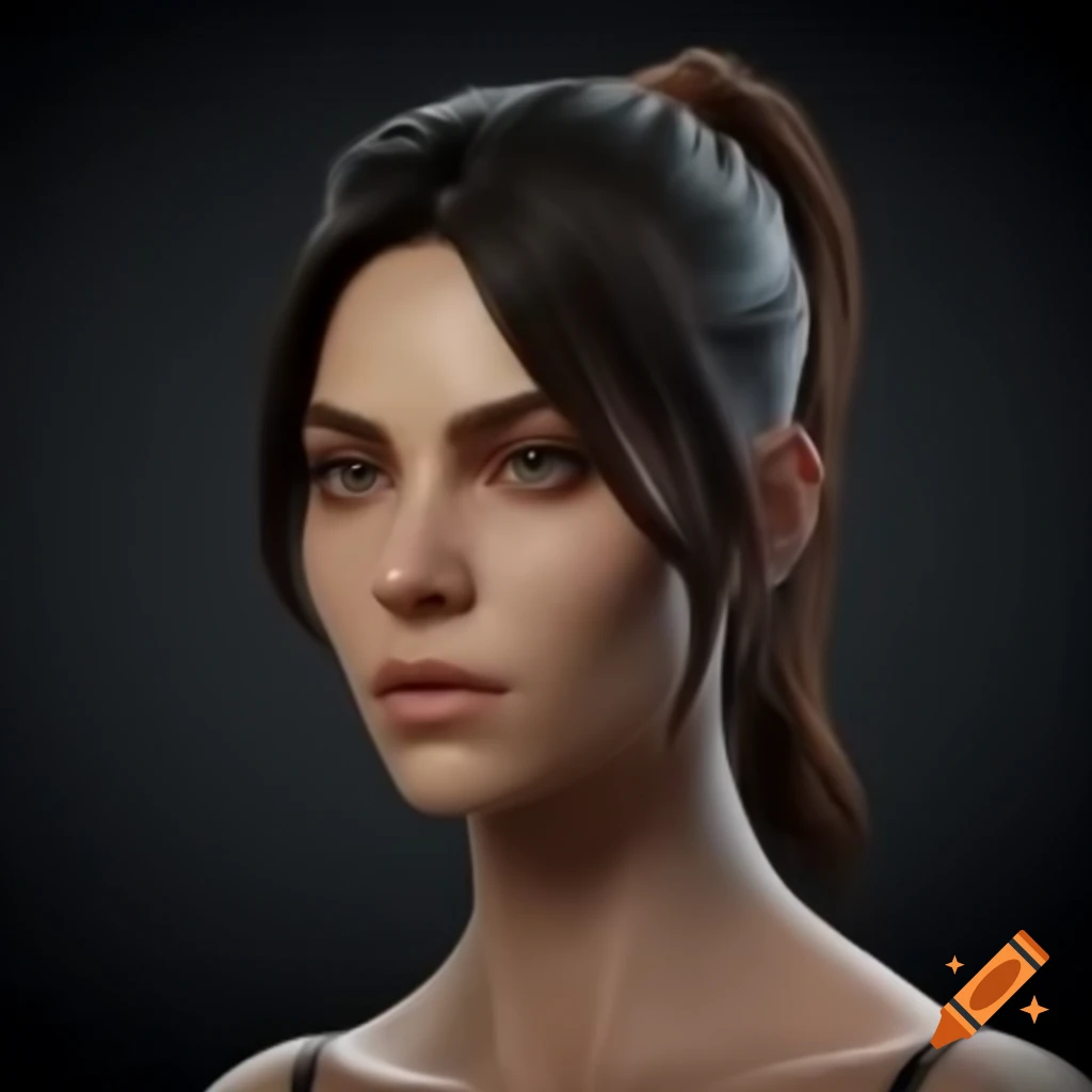 Realistic virtual character of a lady