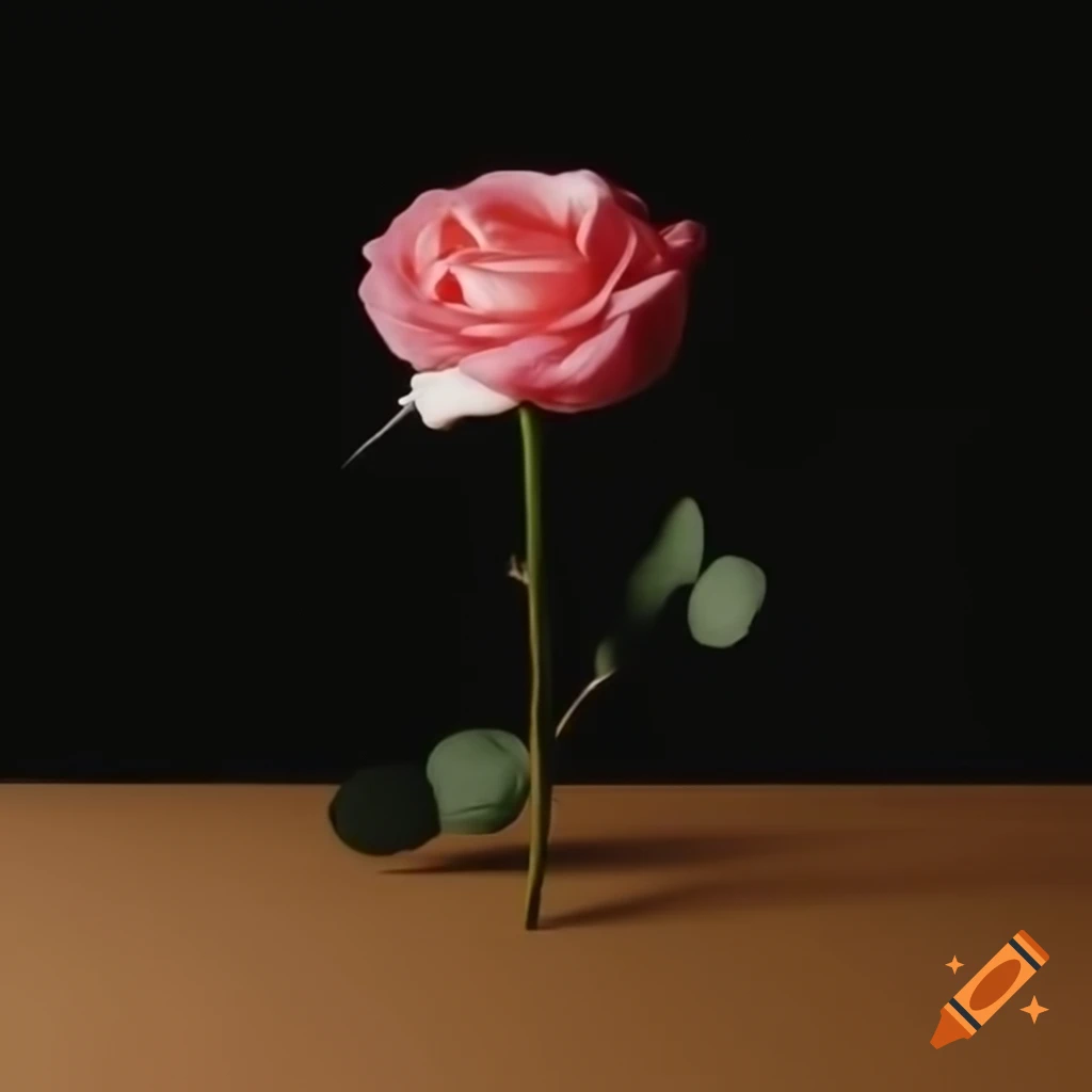 Simple still life composition featuring a rose
