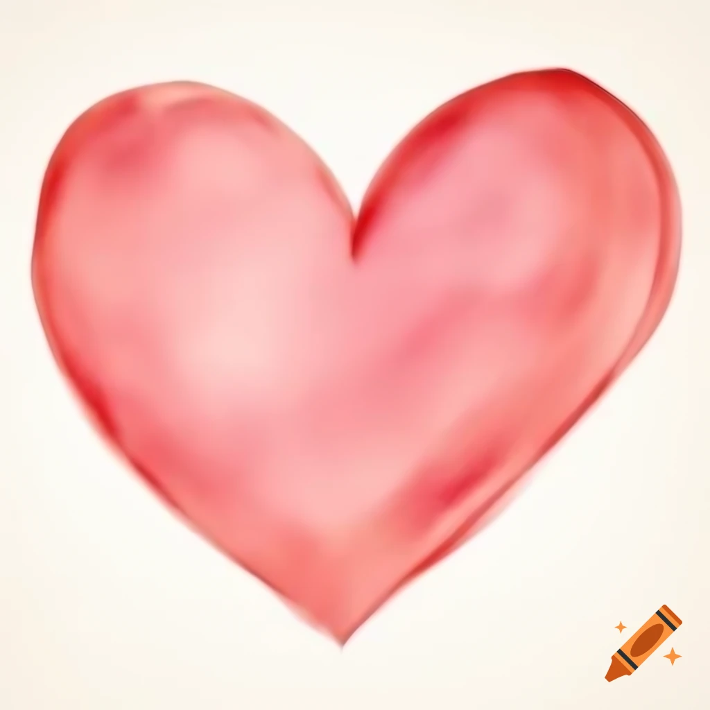 Watercolor heart on white background