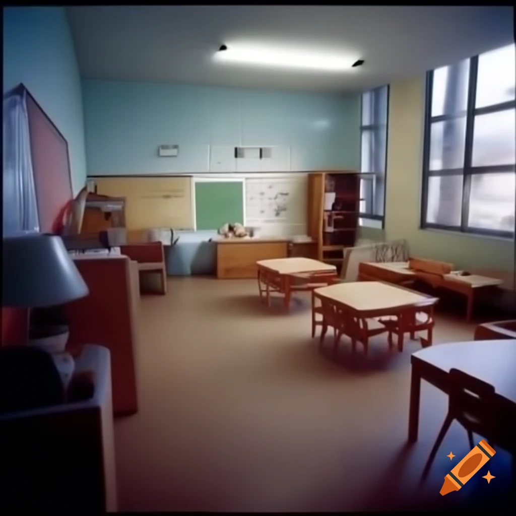 Recreation of a small street inside a daycare room from the late 2000s