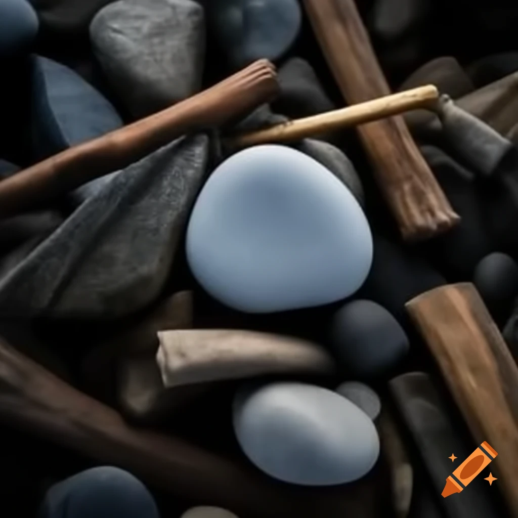 Rocks and sticks in a natural setting