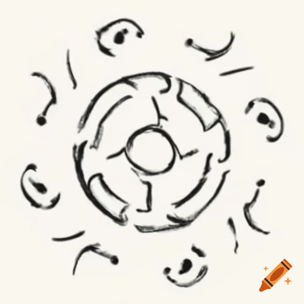 Sketch of runic symbol representing gods and wind on craiyon