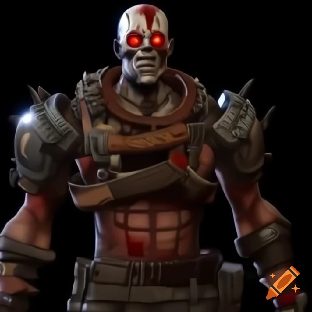 Menacing character in bandit gear and makeshift armor with a skull mask