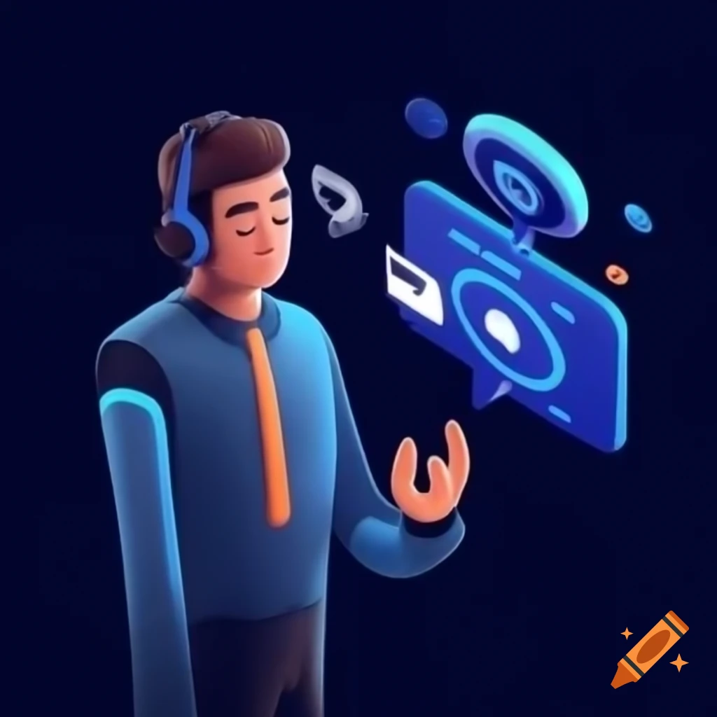 Man presenting AI conversational analysis tool at call center