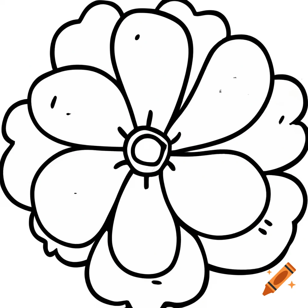 Cartoon-style blossom flower illustration
