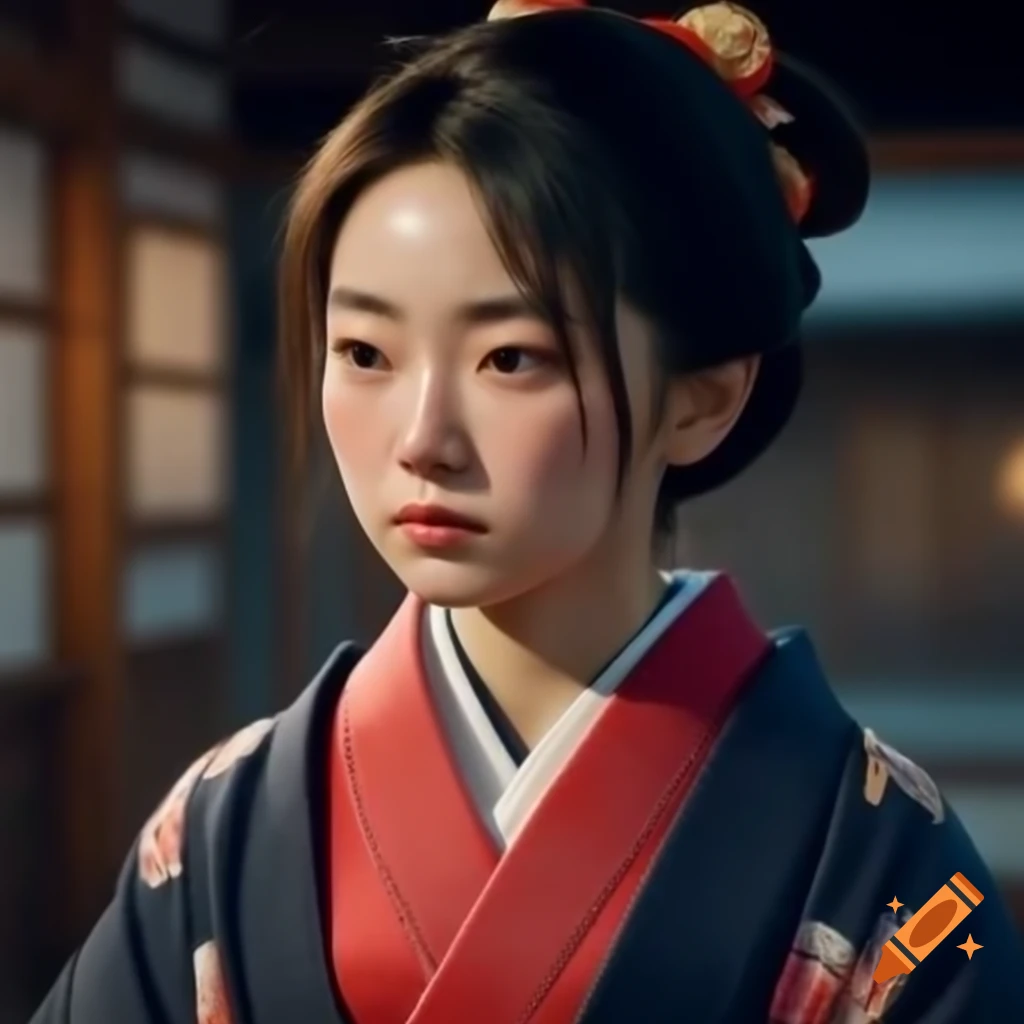 Young Japanese woman dressed in traditional kimono