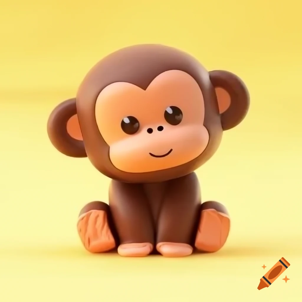 Cute bonobo toy stretching