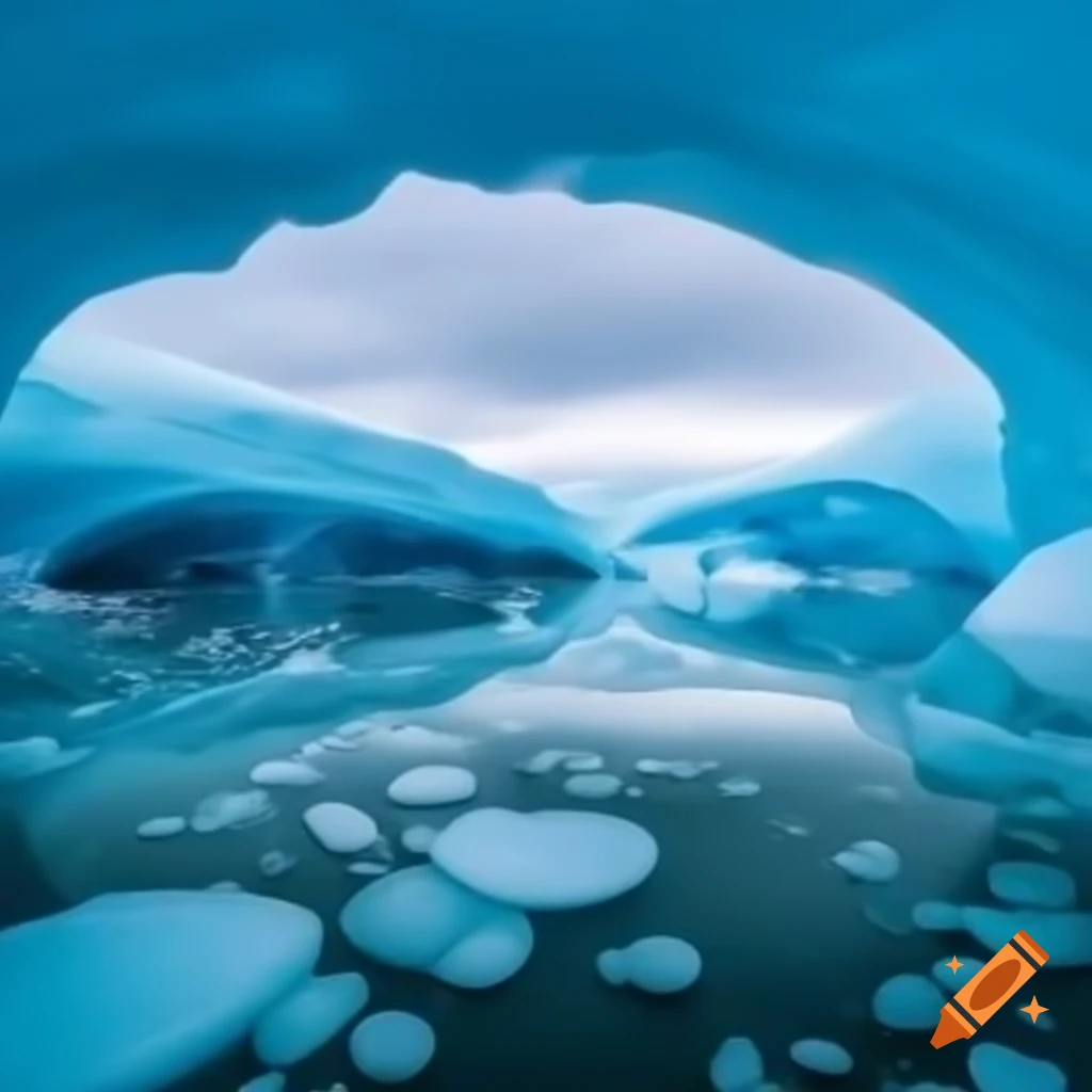 Glacier imagery emphasizing respect for nature