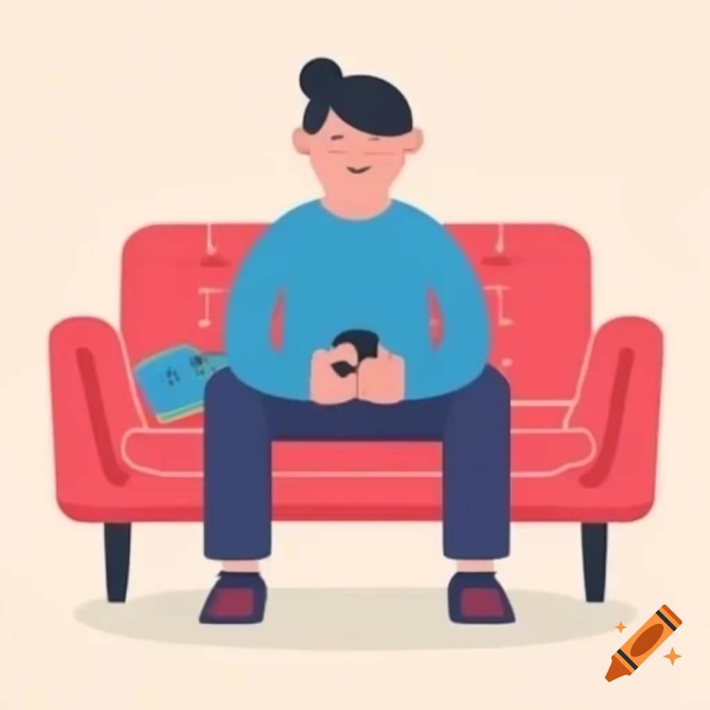 Person sitting on couch using smartphone