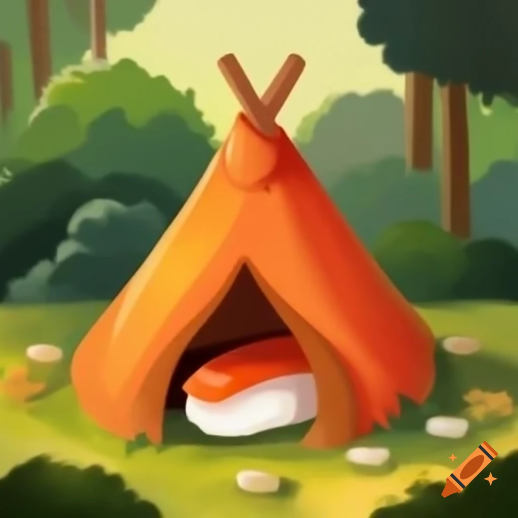 Tent designed to resemble sushi on craiyon