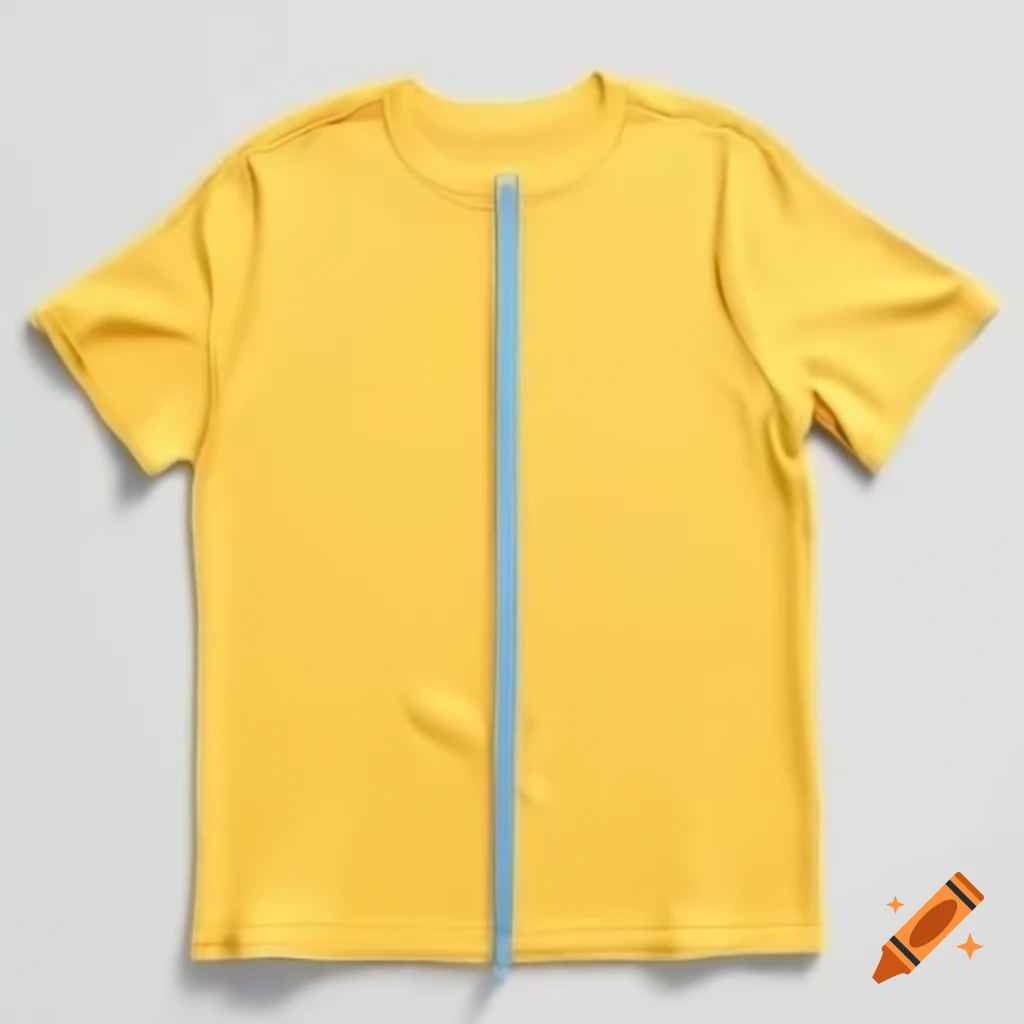 Yellow Cherokee plain t-shirt with vertical long ribbon design