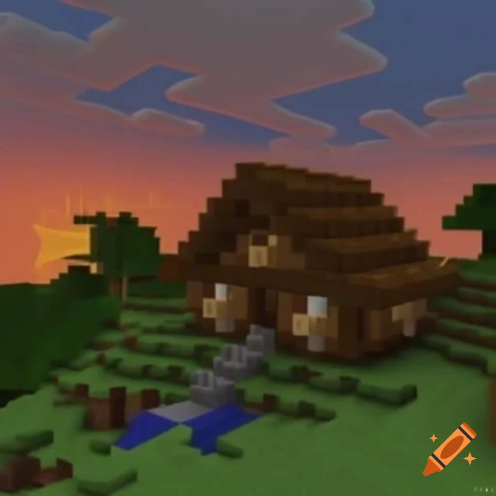 Minecraft themed poster featuring blocky characters and landscapes