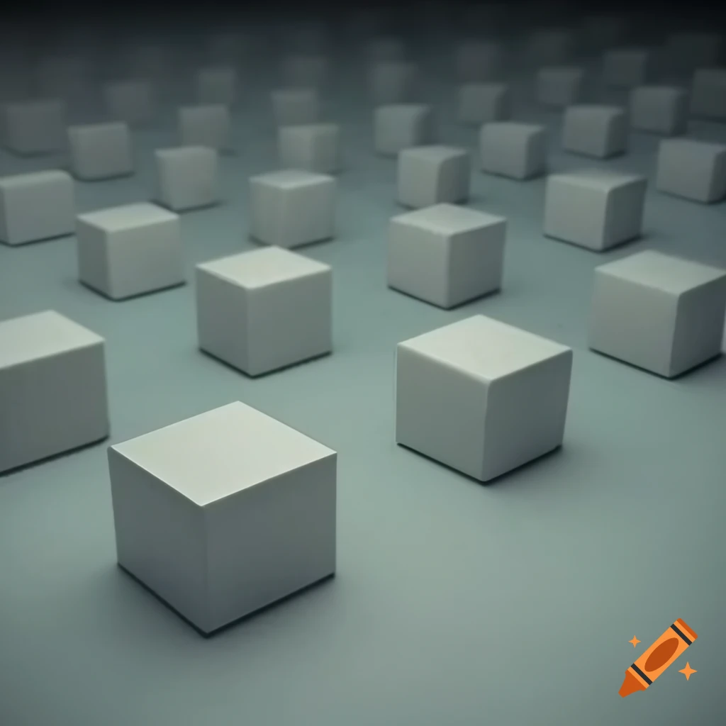 Textured surface with cubic boxes arranged on flat ground