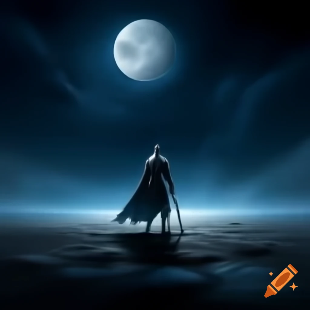 Knight standing on the moon's surface
