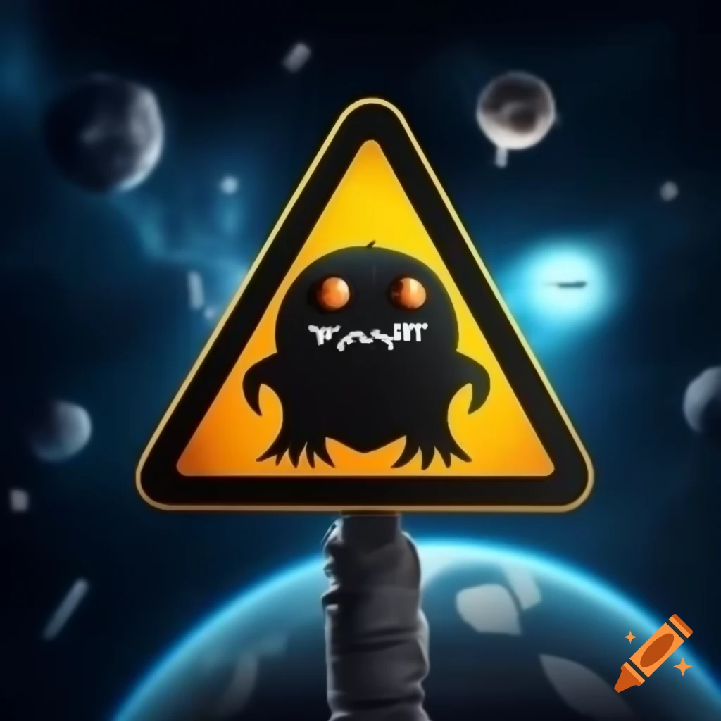 Warning sign for space monster