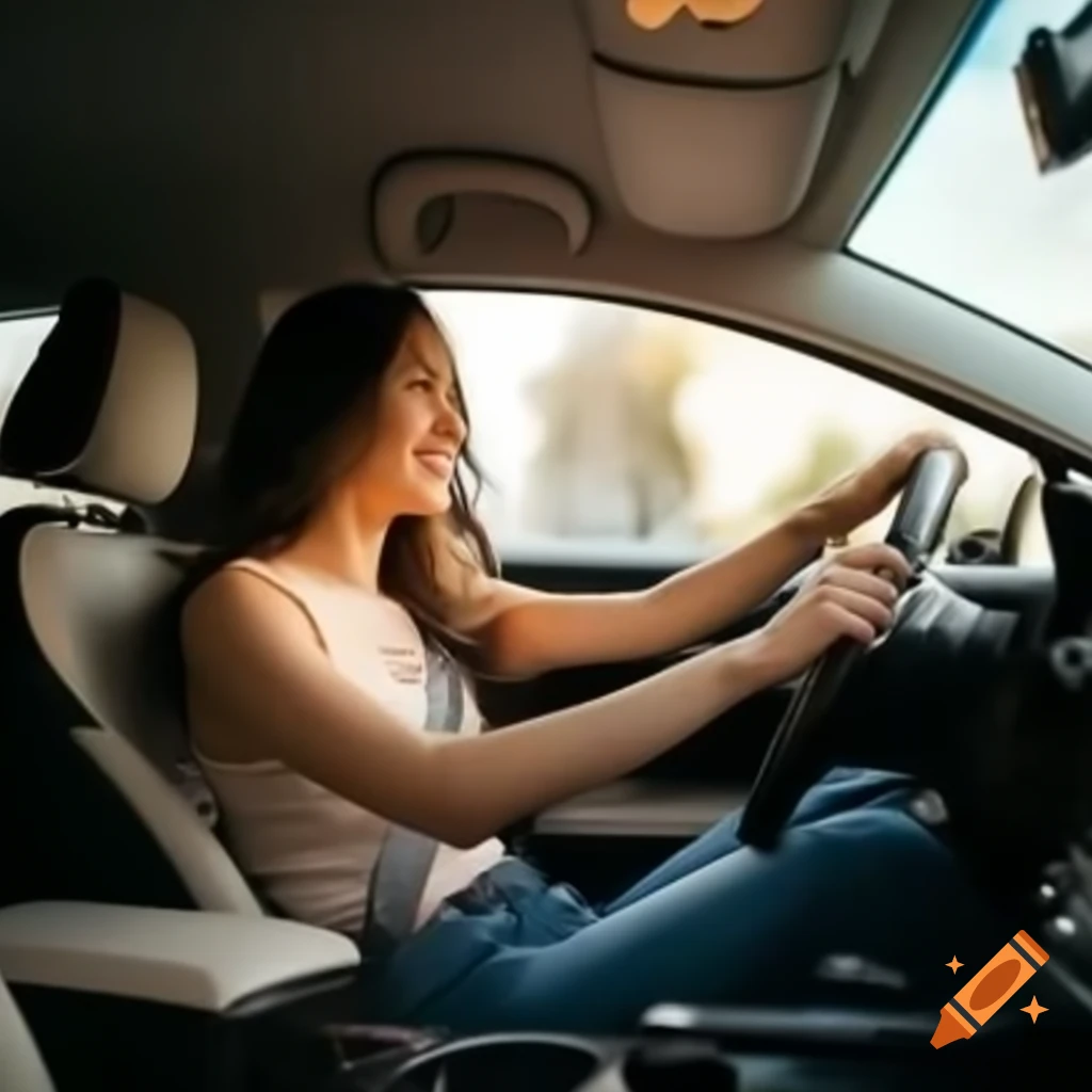 Beautiful woman driving a car
