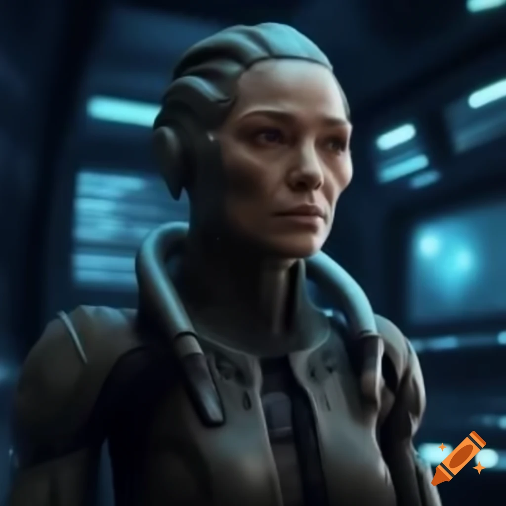 Sci-fi themed medical advertisement showcasing futuristic technology