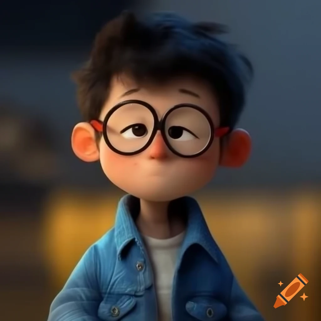 Boy wearing glasses